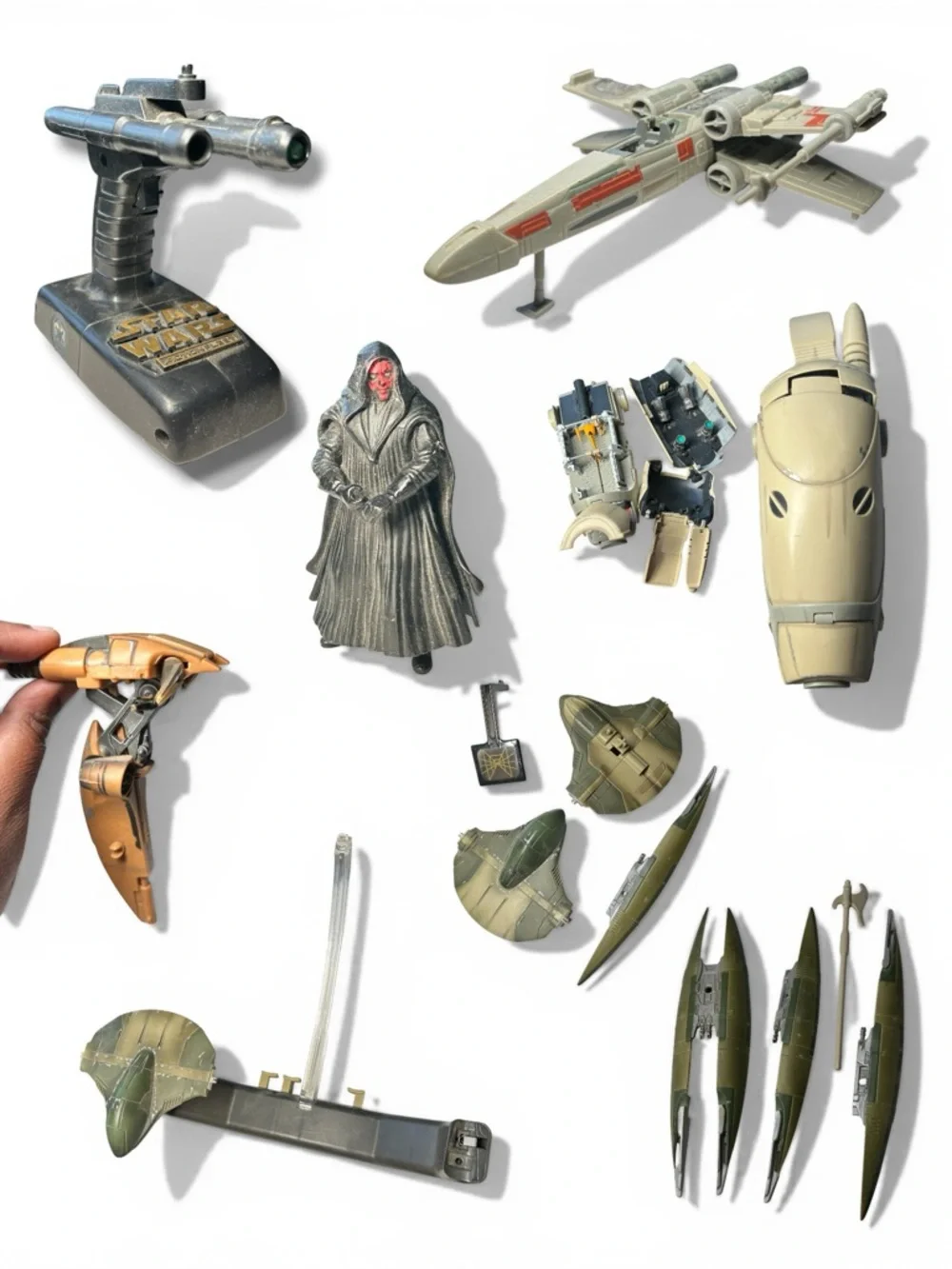 90s Toys VTG Star Wars Lot 1997-2010 Darth Maul Parts Ships Remote Hasbro Bundle